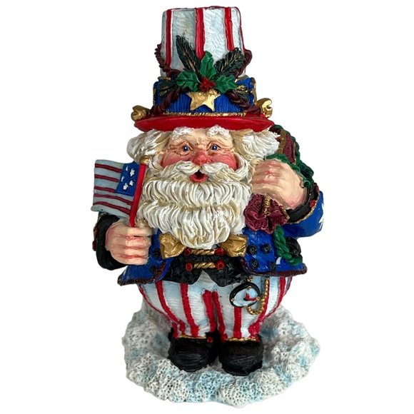 1994 Crinkle Claus American Santa Figurine Christmas Possible Dream Uncle Sam - Picture 1 of 8